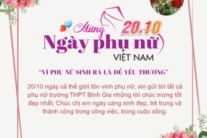 Tự hào về Phụ nữ trường THPT Bình Gia