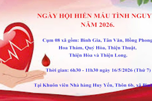 NGÀY HỘI HIẾN MÁU TÌNH NGUYỆN NĂM 2026 TẠI XÃ BÌNH GIA